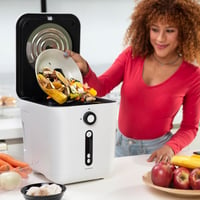 Elektrický kuchynský kompostér InnovaGoods s objemom 3 litre, nádoba na odpad bez zápachu s nepriľnavým povrchom, biela, recyklácia organického odpadu 5