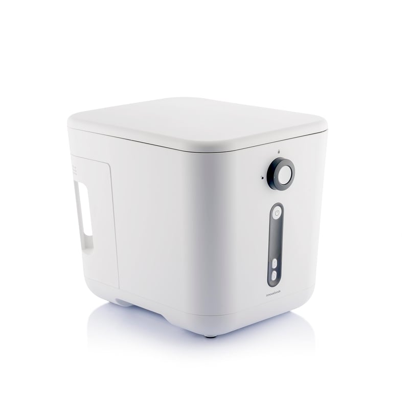 Elektrický kuchynský kompostér InnovaGoods s objemom 3 litre, nádoba na odpad bez zápachu s nepriľnavým povrchom, biela, recyklácia organického odpadu