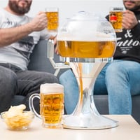 Guľový výčap na pivo InnovaGoods s chladením, s vnútorným zásobníkom 3,5 litra, priehradkami na ľad, strieborný dávkovač piva 3