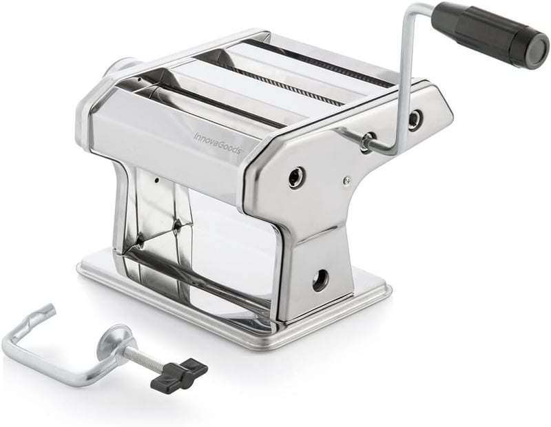 InnovaGoods Kézi Tésztakészítő Gép 3 Hengerrel Spagetti Tagliatelle Lasagne Szürke
