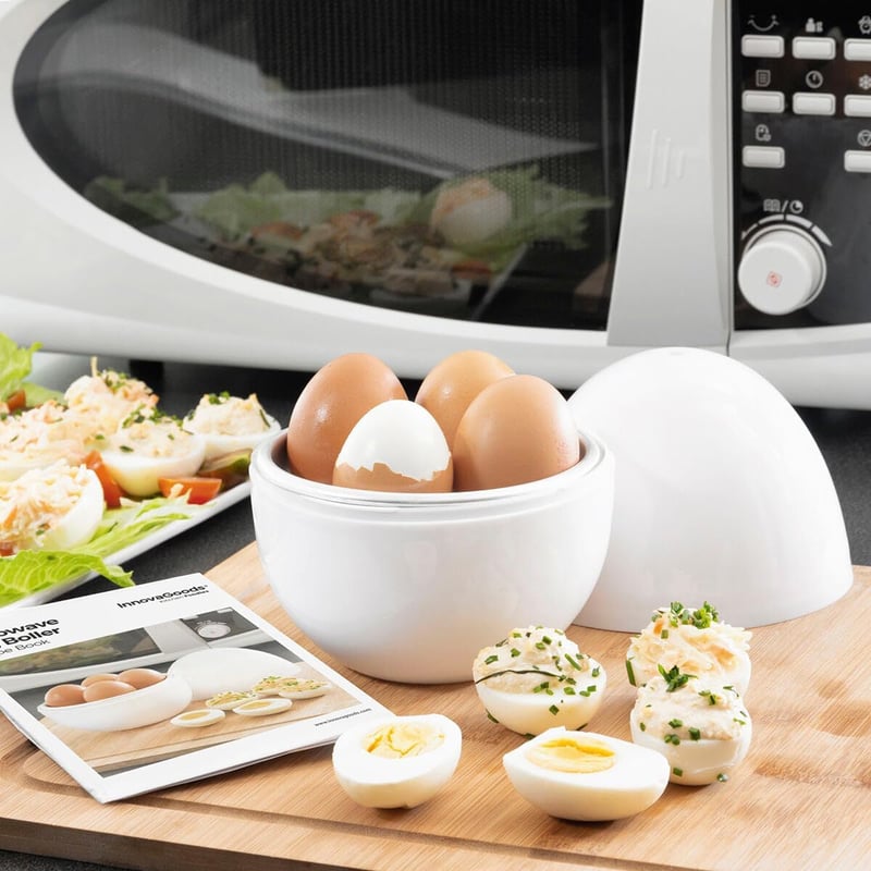 InnovaGoods Mikrohullámú Tojásfőző Poharak Recepttel