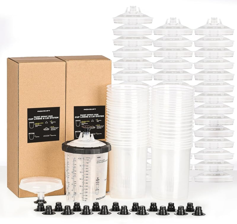 InoKraft Eldobható Festékpisztoly Poharak 800ml HVLP LVLP 45db Szett