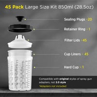 InoKraft Eldobható Festékpisztoly Poharak 800ml HVLP LVLP 45db Szett 2