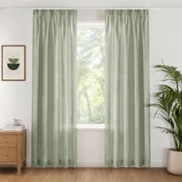 Perdea INOVADAY cu bandă de încrețire, set de 2 bucăți, 245x140 cm, Verde salvie, pentru living 2