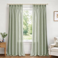 Perdea INOVADAY cu bandă de încrețire, set de 2 bucăți, 245x140 cm, Verde salvie, pentru living 1