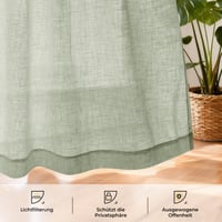 Perdea INOVADAY cu bandă de încrețire, set de 2 bucăți, 245x140 cm, Verde salvie, pentru living 5