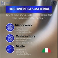 INOXLM Planșetă și Blat de Lucru din Oțel Inoxidabil – 50x50 cm, cu Margine de 2 cm – Pentru Bucătării Profesionale, Baruri și Restaurante 4