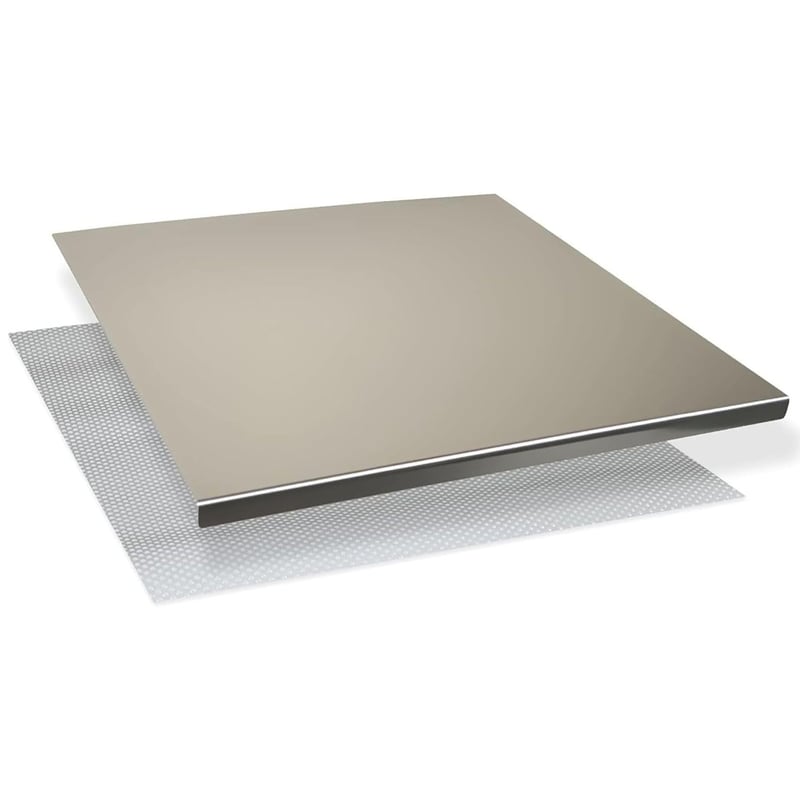 INOXLM Planșetă și Blat de Lucru din Oțel Inoxidabil – 50x50 cm, cu Margine de 2 cm – Pentru Bucătării Profesionale, Baruri și Restaurante