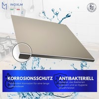 INOXLM Planșetă și Blat de Lucru din Oțel Inoxidabil – 50x50 cm, cu Margine de 2 cm – Pentru Bucătării Profesionale, Baruri și Restaurante 3