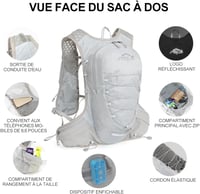 INOXTO 5L Könnyű Hidratációs Hátizsák Túrázáshoz Kerékpározáshoz Maratonfutáshoz Unisex 2