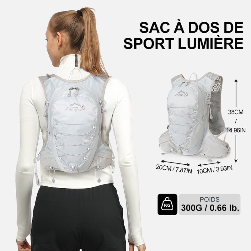 INOXTO 5L Könnyű Hidratációs Hátizsák Túrázáshoz Kerékpározáshoz Maratonfutáshoz Unisex