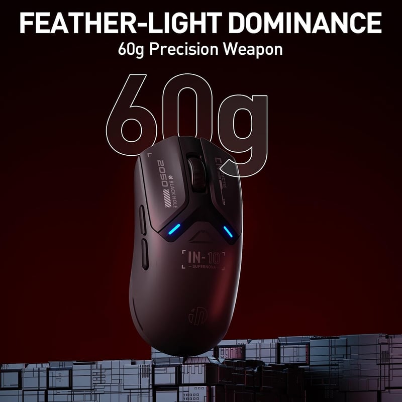 inphic IN10P Wireless Gaming Egér 60g, 26000 DPI, Tri-Mode 2.4G/USB-C/Bluetooth