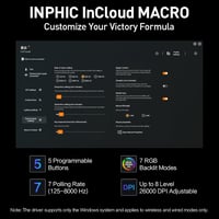 inphic IN10P Wireless Gaming Egér 60g, 26000 DPI, Tri-Mode 2.4G/USB-C/Bluetooth 6