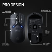 inphic IN10P Wireless Gaming Egér 60g, 26000 DPI, Tri-Mode 2.4G/USB-C/Bluetooth 9