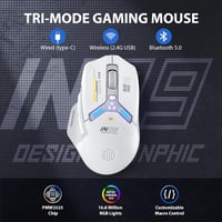 inphic IN9 Gaming Egér Vezeték Nélküli, Tri-Mode 2.4G/USB-C Kábeles/Bluetooth, 10000 DPI, Programozható RGB Világítás, Laptop PC 2