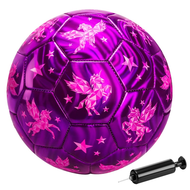 Minge de fotbal pentru copii INPODAK pentru fete, mărimea 4, de la 8 ani, minge de antrenament pentru utilizare în interior și exterior