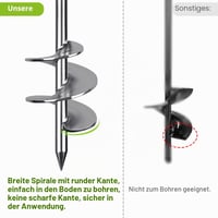 Insaga 2 kom. klinova za šator 76 cm, dugački vijčani podni anker za pričvršćivanje, za trampulin, ljuljačku, kampiranje, kavez za pse, srebrni 4