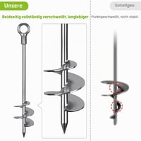 Insaga 2 kom. klinova za šator 76 cm, dugački vijčani podni anker za pričvršćivanje, za trampulin, ljuljačku, kampiranje, kavez za pse, srebrni 2