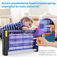 Elektrický lapač hmyzu Insectaway XXL, dvojitá mriežka, 2400 V 20 W, 2 žiarivky T8, lapač komárov, lapač múch, závesný dizajn, na použitie v interiéri, dome a na terase 2
