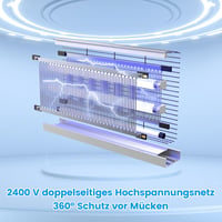 Elektrický lapač hmyzu Insectaway XXL, dvojitá mriežka, 2400 V 20 W, 2 žiarivky T8, lapač komárov, lapač múch, závesný dizajn, na použitie v interiéri, dome a na terase 5