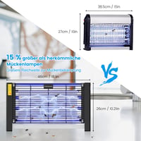 Elektrický lapač hmyzu Insectaway XXL, dvojitá mriežka, 2400 V 20 W, 2 žiarivky T8, lapač komárov, lapač múch, závesný dizajn, na použitie v interiéri, dome a na terase 3
