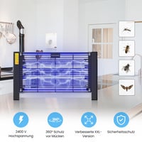 Elektrický lapač hmyzu Insectaway XXL, dvojitá mriežka, 2400 V 20 W, 2 žiarivky T8, lapač komárov, lapač múch, závesný dizajn, na použitie v interiéri, dome a na terase 4