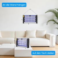 Elektrický lapač hmyzu Insectaway XXL, dvojitá mriežka, 2400 V 20 W, 2 žiarivky T8, lapač komárov, lapač múch, závesný dizajn, na použitie v interiéri, dome a na terase 8