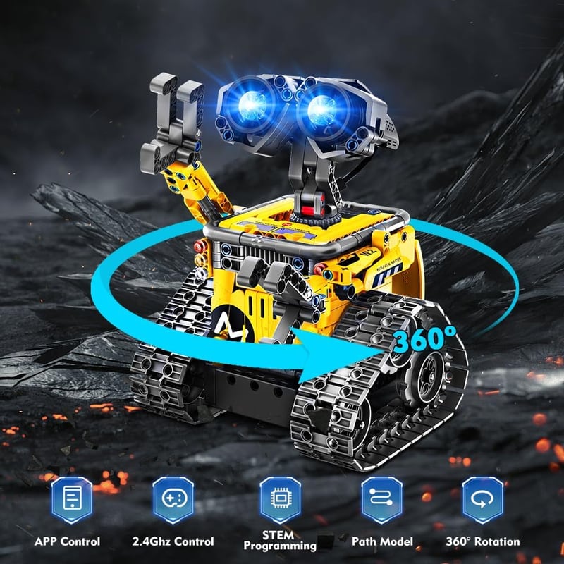 INSOON Technik Robot Építőjáték 5-az-1-ben Applikációs és Távirányítós Fal Robot Tank Dinoszaurusz RC Játék 6-12+ Éveseknek 520 Darabos