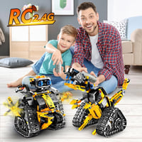 INSOON Technik Robot Építőjáték 5-az-1-ben Applikációs és Távirányítós Fal Robot Tank Dinoszaurusz RC Játék 6-12+ Éveseknek 520 Darabos 5