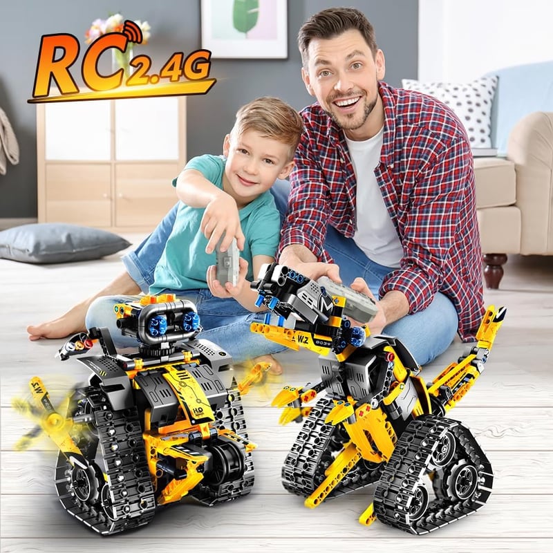 INSOON Technik Robot Építőjáték 5-az-1-ben Applikációs és Távirányítós Fal Robot Tank Dinoszaurusz RC Játék 6-12+ Éveseknek 520 Darabos