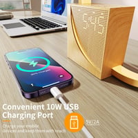 INSSISAIN LED ébresztőóra asztali lámpa USB töltéssel, érintésvezérelt, 10 természetes hang 3