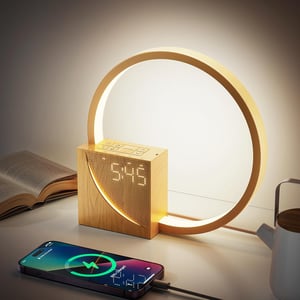 INSSISAIN LED ébresztőóra asztali lámpa USB töltéssel, érintésvezérelt, 10 természetes hang