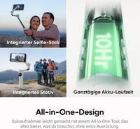 Insta360 Flow 2 Plus AI Tracker fehér összecsukható okostelefon gimbal tripod funkcióval - Snow White - Flow 2 Plus AI Tracker Bundle 2