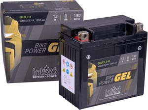 intAct Bike-Power GEL12-7-A Gel akumulator za motocikle 12V 8Ah 130A – Zamjenjuje YB7-A, 12N7-4A – 137x76x134 mm – 30% veća startna snaga