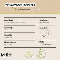 Gélovaná motobatéria intAct Bike-Power GEL12-7-A 12V 8Ah 130A – Nahrádza YB7-A, 12N7-4A – 137x76x134 mm – o 30 % vyšší štartovací výkon 5