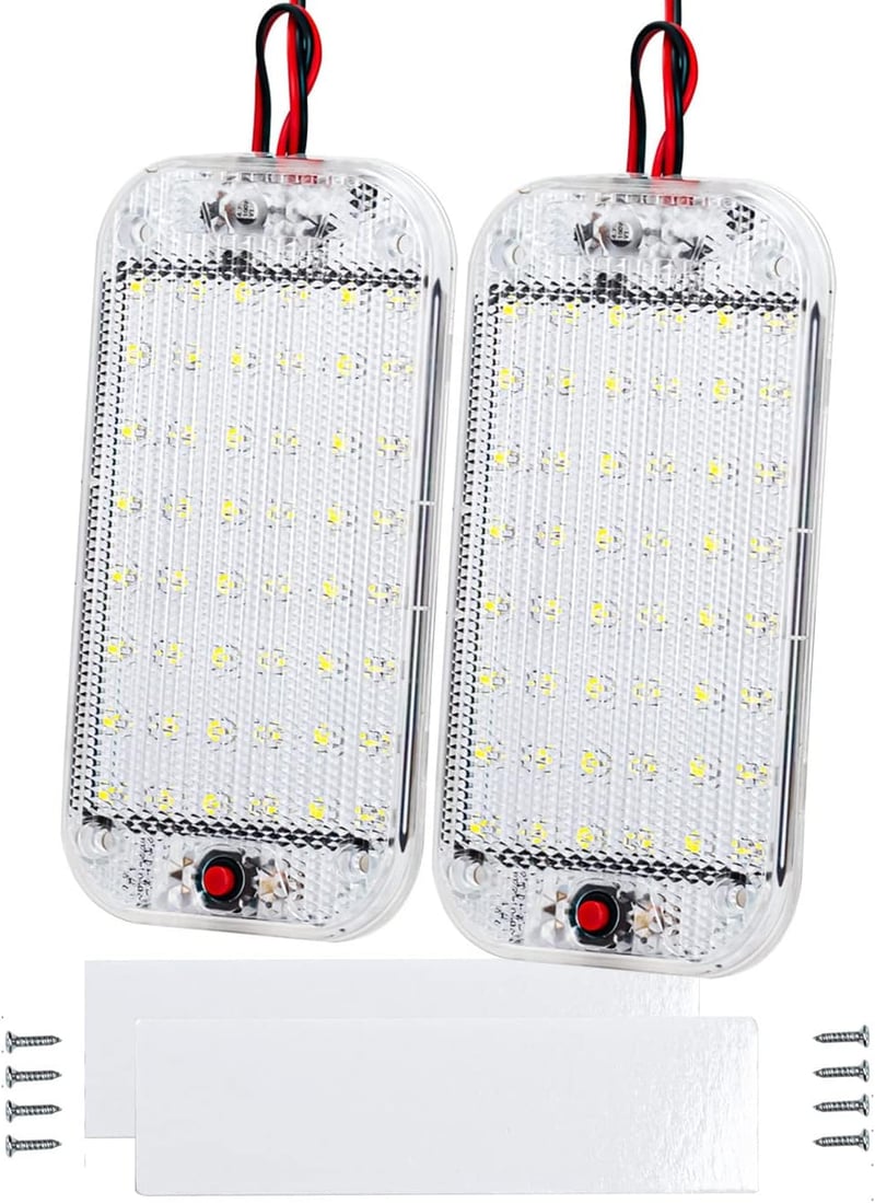 Intckwan 2db 12-85V LED beltéri lámpa 48 LED-del autóhoz, teherautóhoz, furgonhoz
