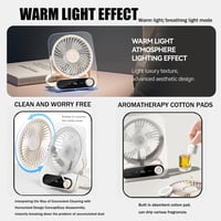 Intckwan Csendes Asztali Ventilátor 199 Fokozat, 3000mAh Akkumulátor, USB, LED, Aromaterápia 5