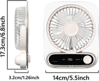 Intckwan Csendes Asztali Ventilátor 199 Fokozat, 3000mAh Akkumulátor, USB, LED, Aromaterápia 2