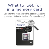 Card de memorie SDXC Integral 128 GB - 4K Ultra HD, V30, UHS-I U3, Clasa 10, de mare viteză, viteză de citire de până la 100 MB/s 4
