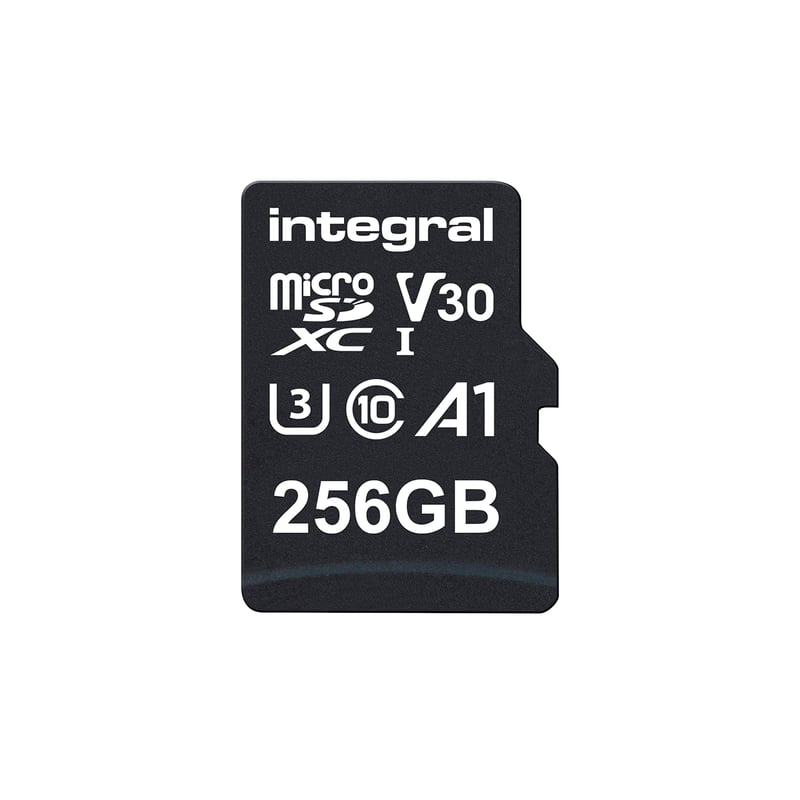 Pamäťová karta Integral 256GB microSD 4K Video Premium vysokorýchlostná SDXC, čítanie 100MB/s, zápis 50MB/s, V30 C10 U3 UHS-I A1 pre smartfóny