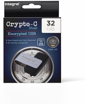 Integral Crypto-C Dual šifrirani USB 3.2 flash pogon, AES-256, FIPS 197 - 32 GB