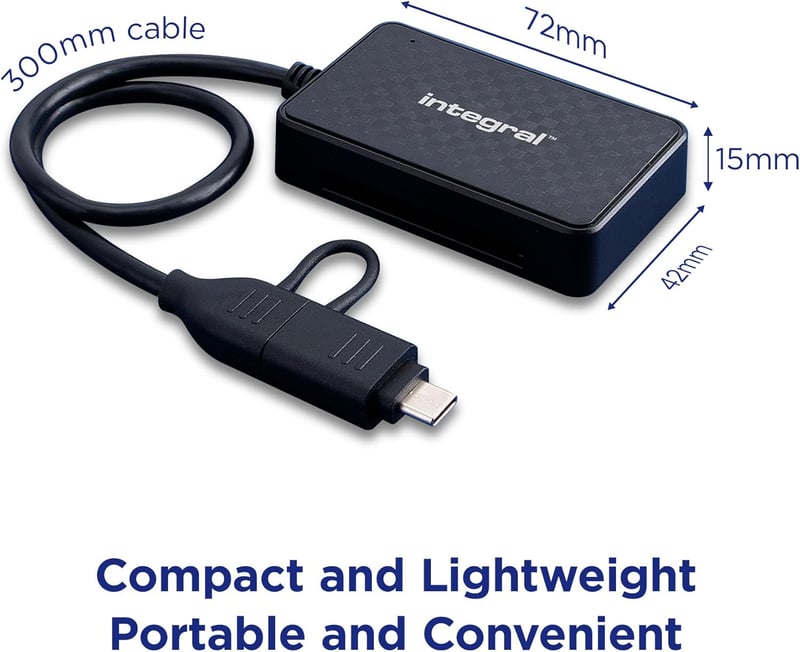 Integral 4 az 1-ben memóriakártya olvasó USB 3.0 és USB-C iPhone 15/16 MacBook iPad