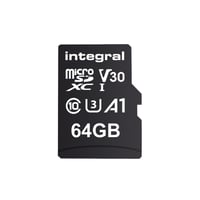 Pamäťová karta Integral 64GB UltimaPRO V30 microSDXC UHS-I U3 Class 10 A1 – čítanie 100 MB/s, zápis 50 MB/s, 4K video, vrátane adaptéra 1