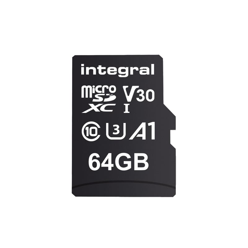 Pamäťová karta Integral 64GB UltimaPRO V30 microSDXC UHS-I U3 Class 10 A1 – čítanie 100 MB/s, zápis 50 MB/s, 4K video, vrátane adaptéra