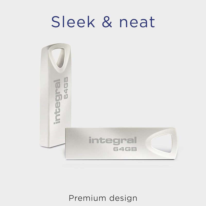 Integral 64GB USB 2.0 Flash Drive Arc fém tok kulcstartóval