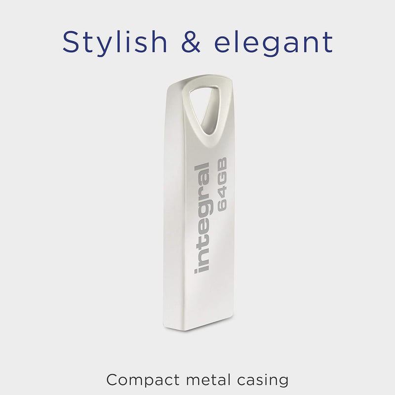 Integral 64GB USB 2.0 Flash Drive Arc fém tok kulcstartóval