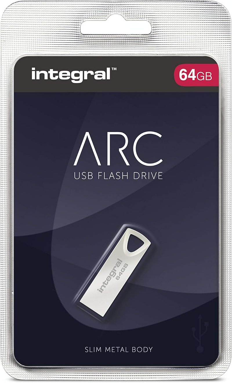 Integral 64GB USB 2.0 Flash Drive Arc fém tok kulcstartóval