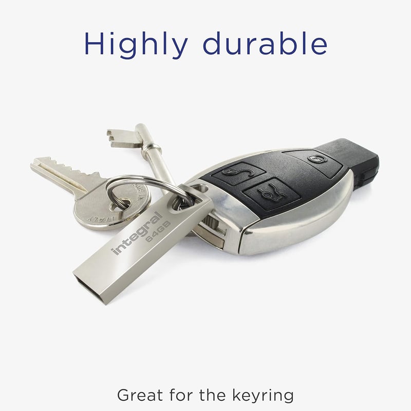 Integral 64GB USB 2.0 Flash Drive Arc fém tok kulcstartóval