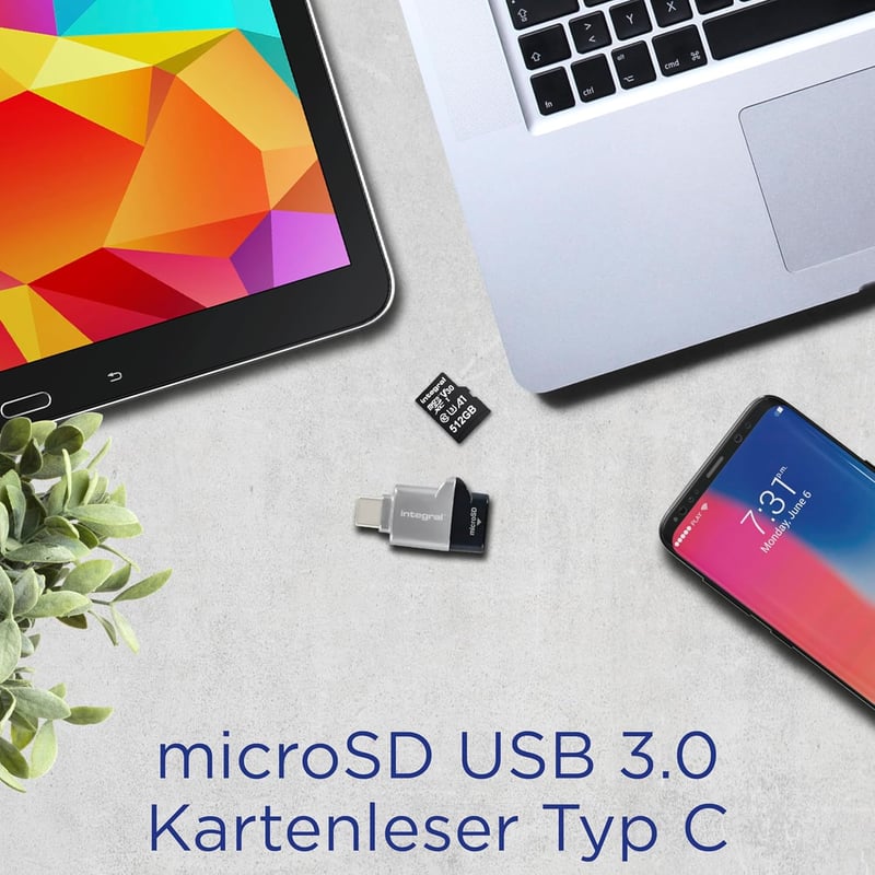 Integral MicroSD USB 3.0/USB-C OTG Kártyaolvasó Adapter - Gyors Adatátvitel - microSD, USB 3.0 Type-C