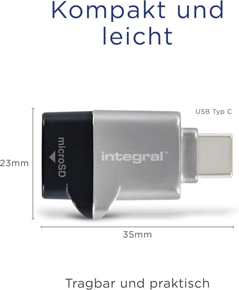Integral MicroSD USB 3.0/USB-C OTG Kártyaolvasó Adapter - Gyors Adatátvitel - microSD, USB 3.0 Type-C